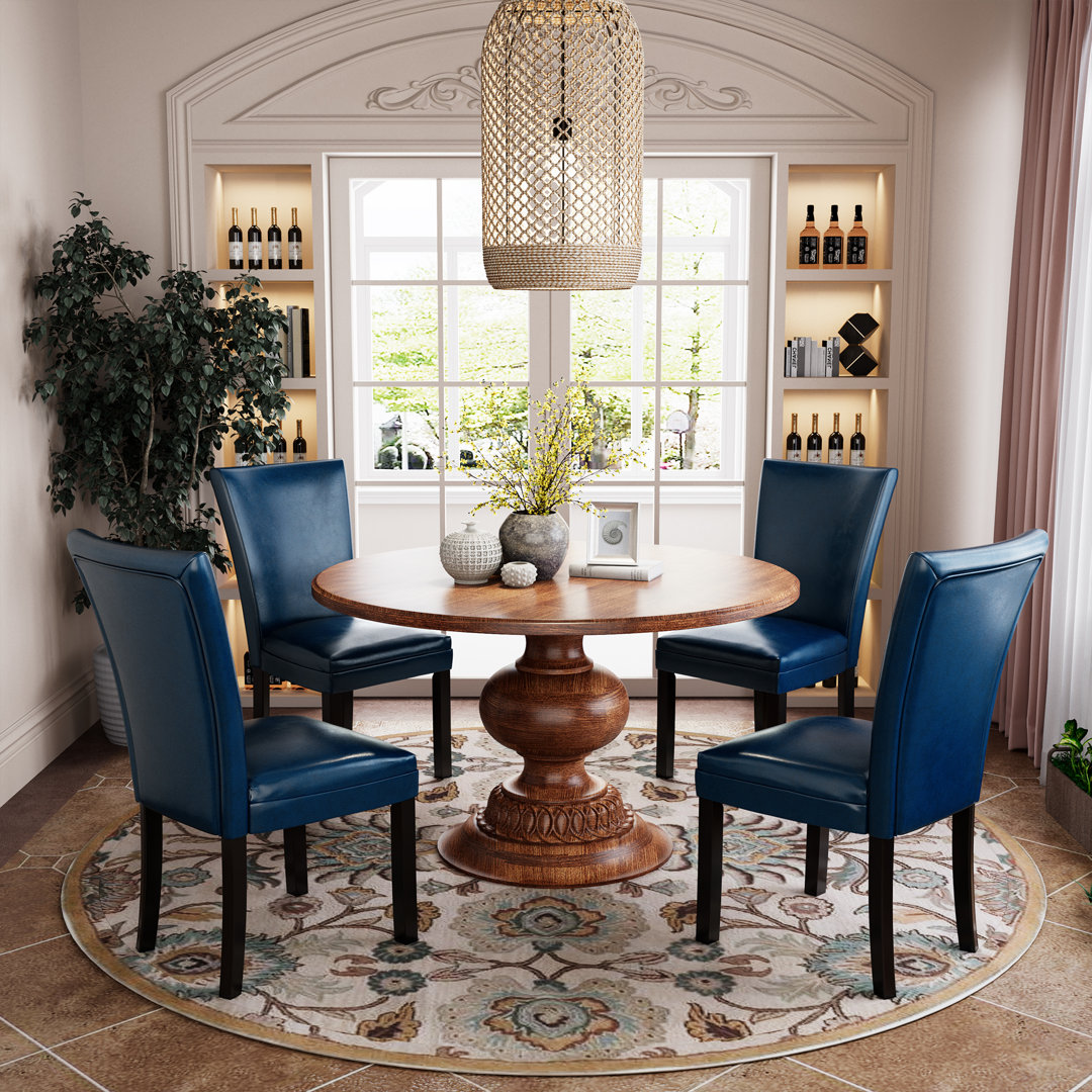Faux Leather Upholstered Parsons Dining Chairs